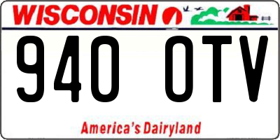 WI license plate 940OTV