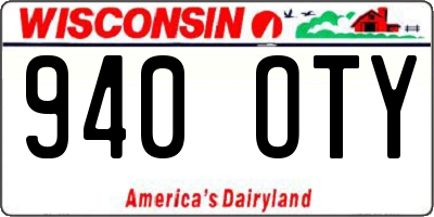 WI license plate 940OTY
