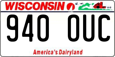 WI license plate 940OUC