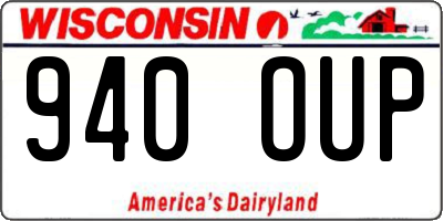 WI license plate 940OUP