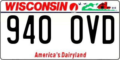 WI license plate 940OVD