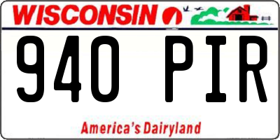 WI license plate 940PIR