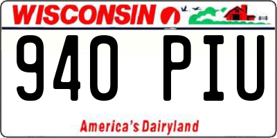 WI license plate 940PIU