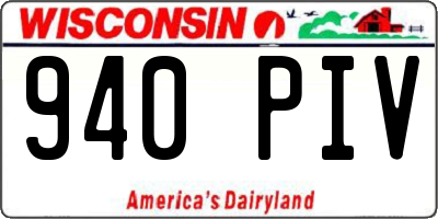 WI license plate 940PIV