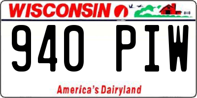 WI license plate 940PIW