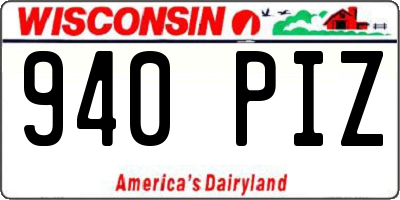 WI license plate 940PIZ