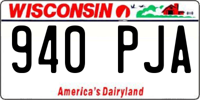 WI license plate 940PJA
