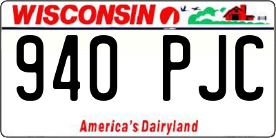 WI license plate 940PJC