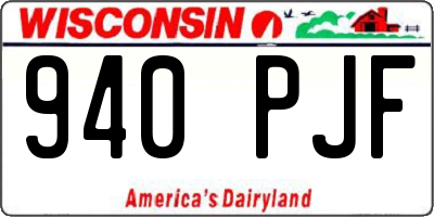 WI license plate 940PJF