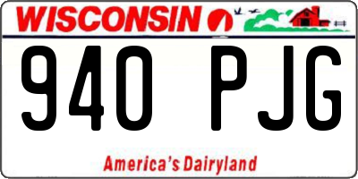 WI license plate 940PJG