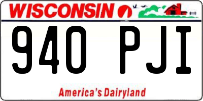 WI license plate 940PJI