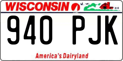 WI license plate 940PJK