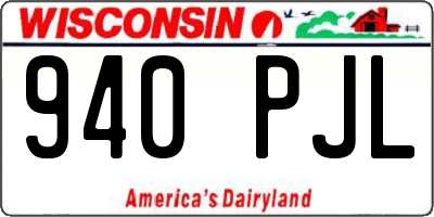 WI license plate 940PJL