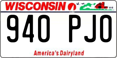 WI license plate 940PJO