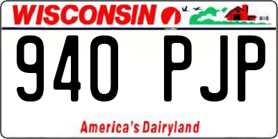 WI license plate 940PJP