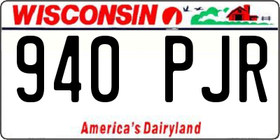 WI license plate 940PJR