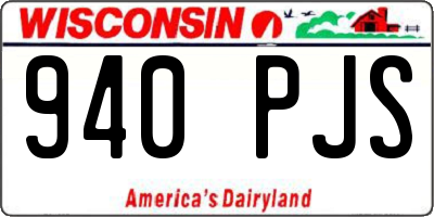 WI license plate 940PJS