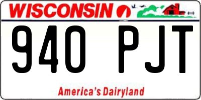 WI license plate 940PJT