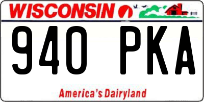 WI license plate 940PKA