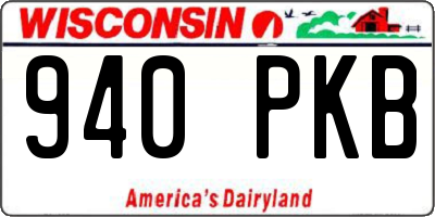 WI license plate 940PKB