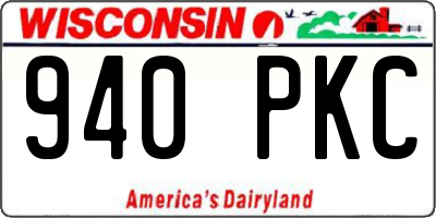 WI license plate 940PKC