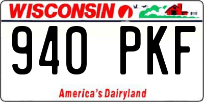 WI license plate 940PKF