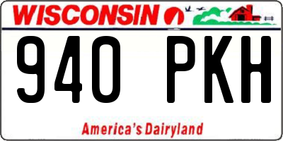 WI license plate 940PKH