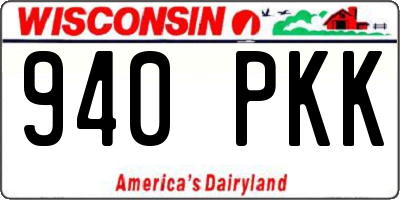 WI license plate 940PKK