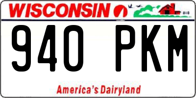 WI license plate 940PKM