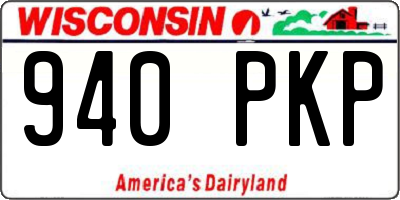WI license plate 940PKP