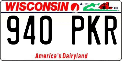 WI license plate 940PKR