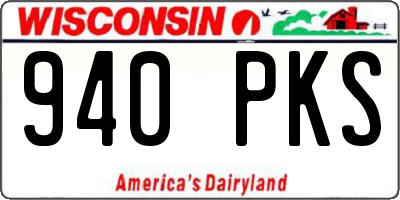 WI license plate 940PKS