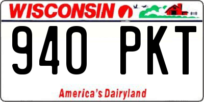 WI license plate 940PKT