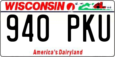 WI license plate 940PKU