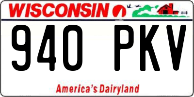 WI license plate 940PKV