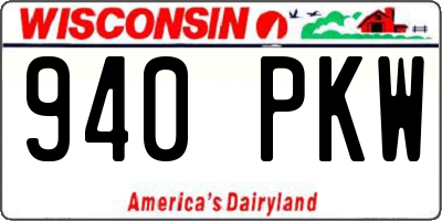 WI license plate 940PKW