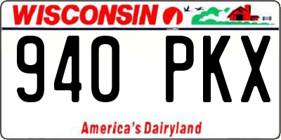 WI license plate 940PKX