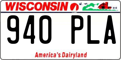 WI license plate 940PLA