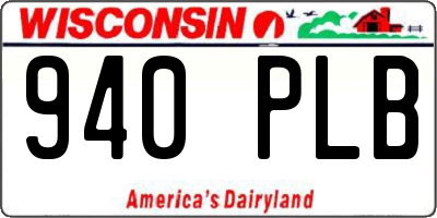 WI license plate 940PLB