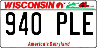 WI license plate 940PLE