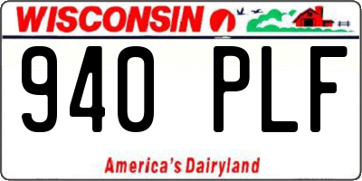 WI license plate 940PLF