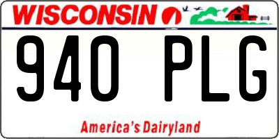 WI license plate 940PLG