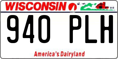 WI license plate 940PLH