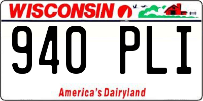 WI license plate 940PLI