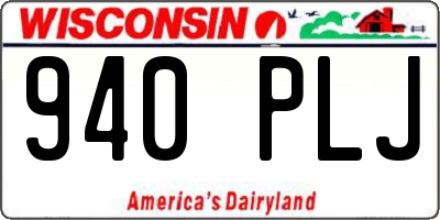 WI license plate 940PLJ