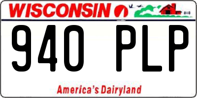 WI license plate 940PLP