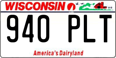 WI license plate 940PLT