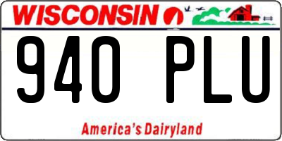 WI license plate 940PLU