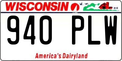 WI license plate 940PLW