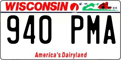WI license plate 940PMA